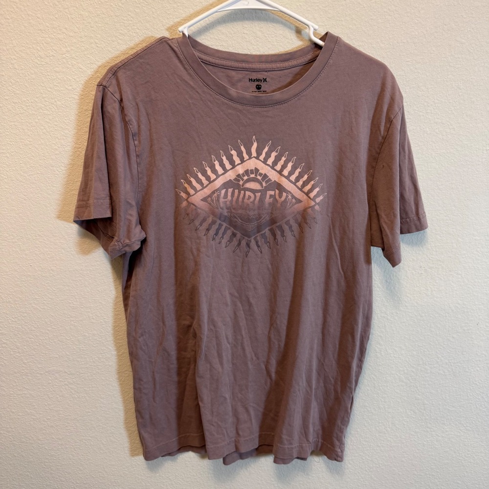 Hurley Womens Graphic T Shirt Medium Rose Sun Eye Logo Short Sleeve‎ Crewneck